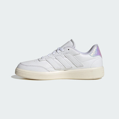 adidas Women's CourtBlock Sneaker, White/White/Off White, 9.5