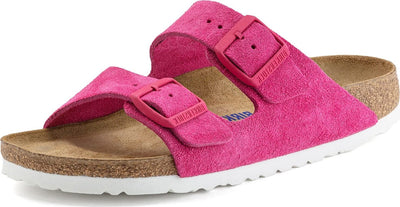 Birkenstock Unisex's Arizona Soft Suede Footbed, Fuchsia Tulip, 7 Narrow