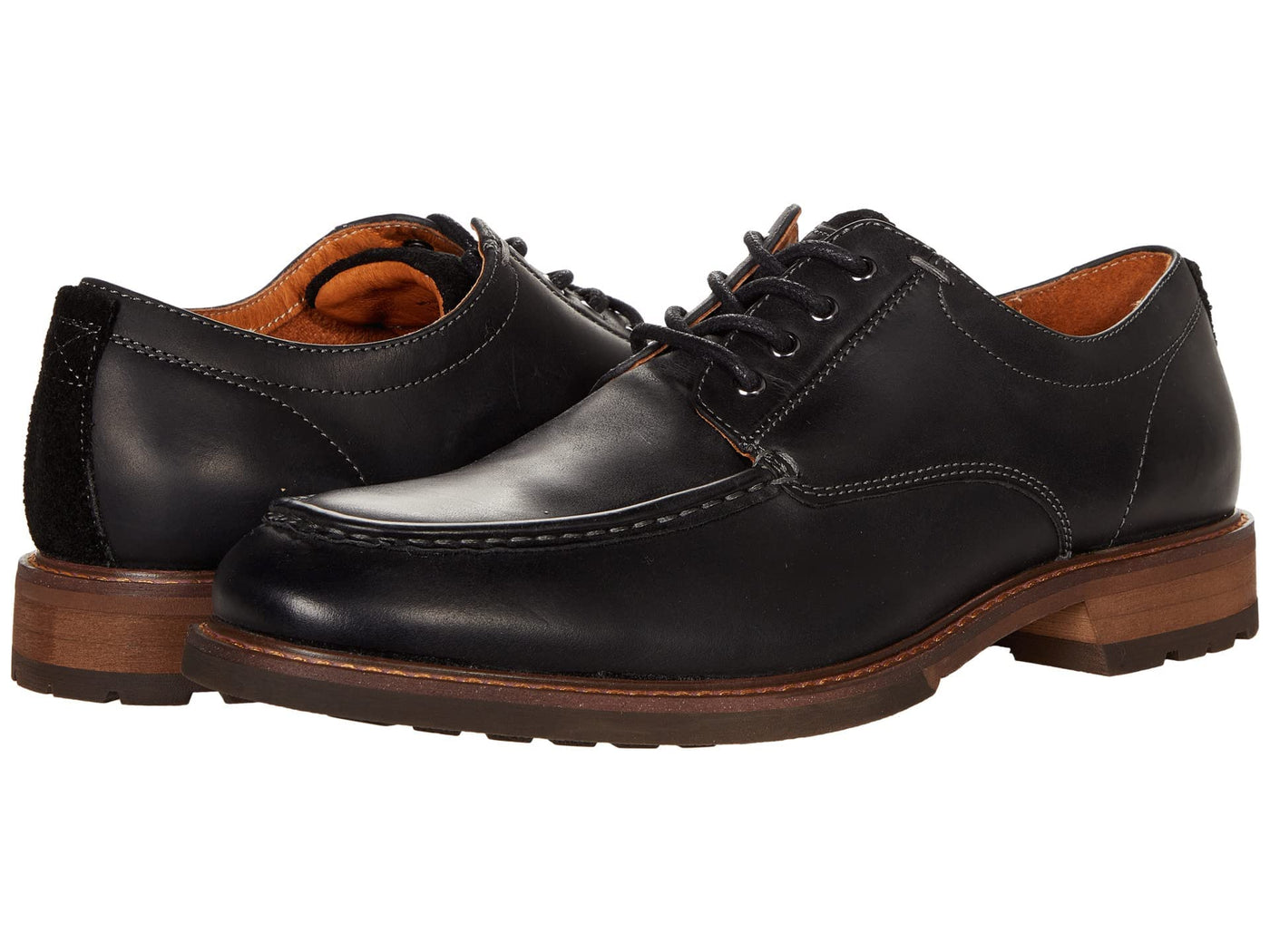 Florsheim Lodge Moc Toe Oxford - Shoes for Men - Leather Upper - Rugged Sole - Sturdy Heel - Leather Upper Black Crazy Horse 7 M (D)