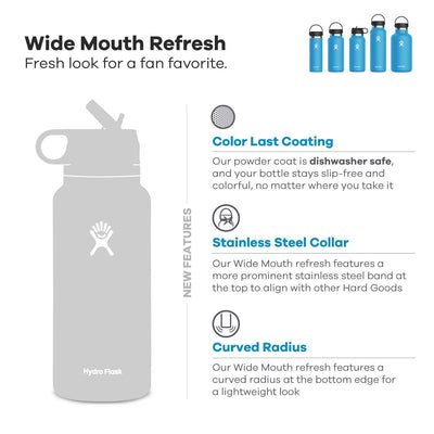 Hydro Flask 40 oz Wide Mouth Straw Lid Black