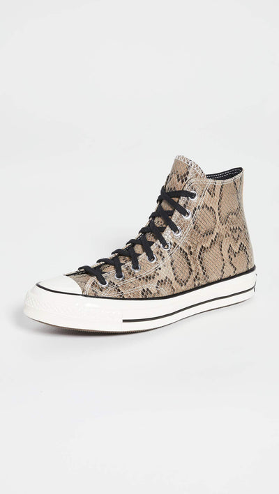 Converse Men's Archive Reptile Chuck 70 High Sneakers, Brown/Egret/Black, 9 Medium US