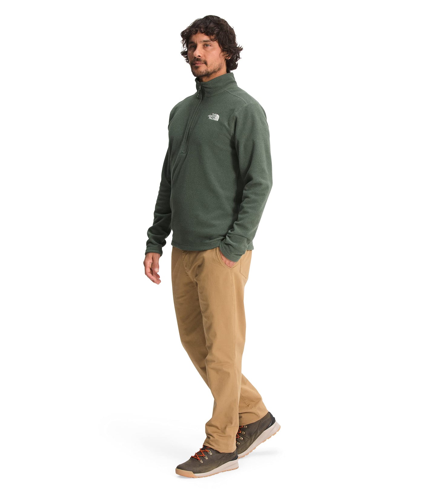 The North Face Men's Textured Cap Rock ¼ Zip Pullover Sweatshirt, Thyme, XX-Large