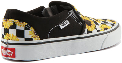 Vans Women's WM Asher Sneaker, Sunflower Checker Multi White, 8