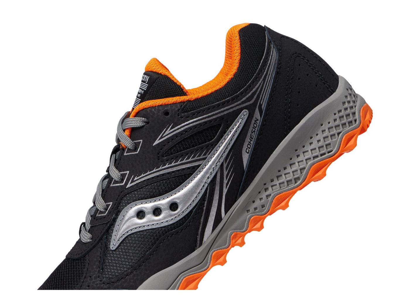 Saucony Cohesion Tr14 Lace to Toe Sneaker, Black/Orange, 1.5 US Unisex Big Kid