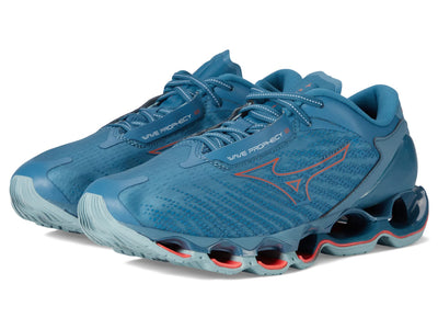 Mizuno Men's Wave Prophecy 12 Running Shoe, Forget Me Not/Soleil, 13