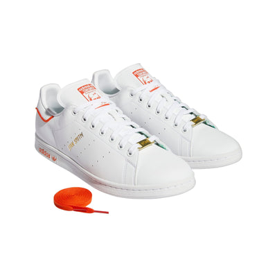 adidas Men's Stan Smith Lux Shoes 5 Core White/Core White/Green