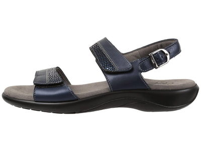 SAS Nudu Strap Sandals for Women - Hook and Loop Fastener, Adjustable Buckle Closure, and Shock Absorbing Outsole Navy 9.5 N - Narrow (AA)