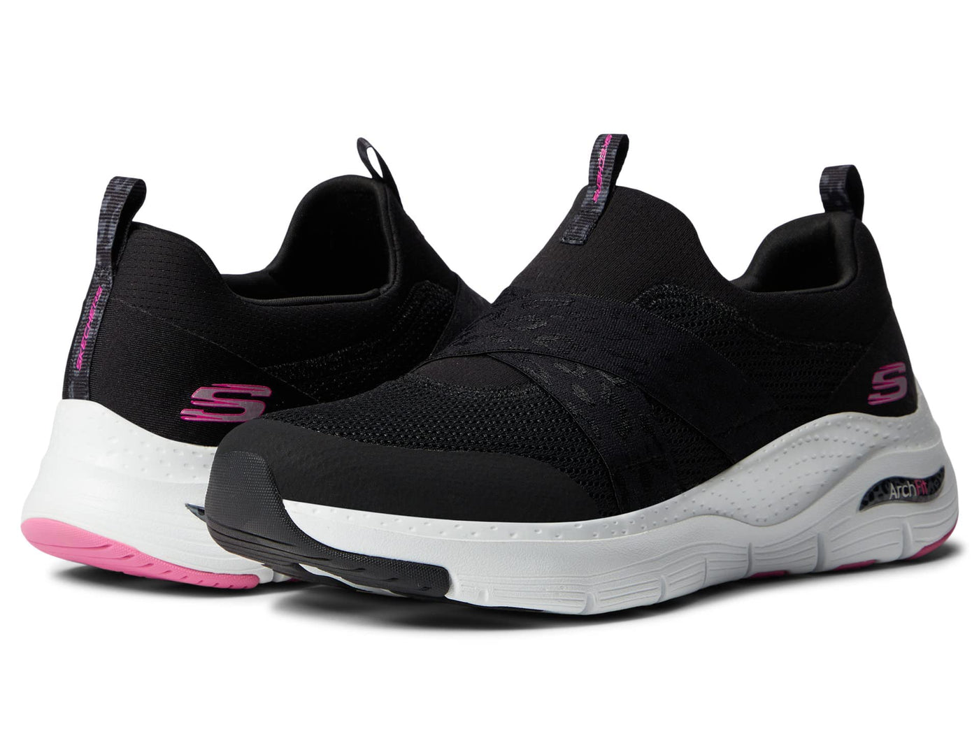 Skechers Women's, Arch Fit - Modern Rhythm Sneaker 8.5 Black/Hot Pink