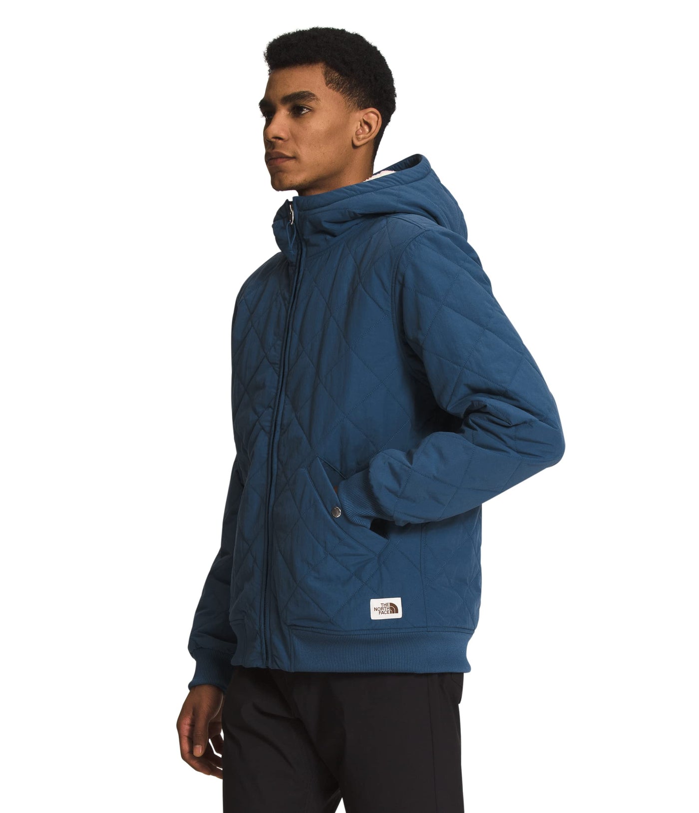 THE NORTH FACE Cuchillo Insulated Full Zip Hoodie Mens Jacket Shady Blue/Bleached Sand Sz L