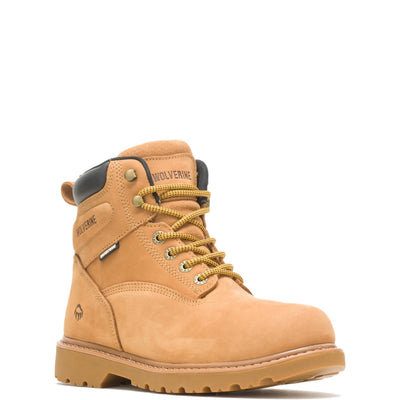 WOLVERINE Men's Floorhand Waterproof Steeltoe 6" Work Boot 12 X-Wide Wheat