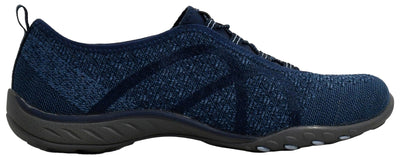 Skechers Women's Breathe-Easy-Fortuneknit Sneaker, Navy, 7 M US