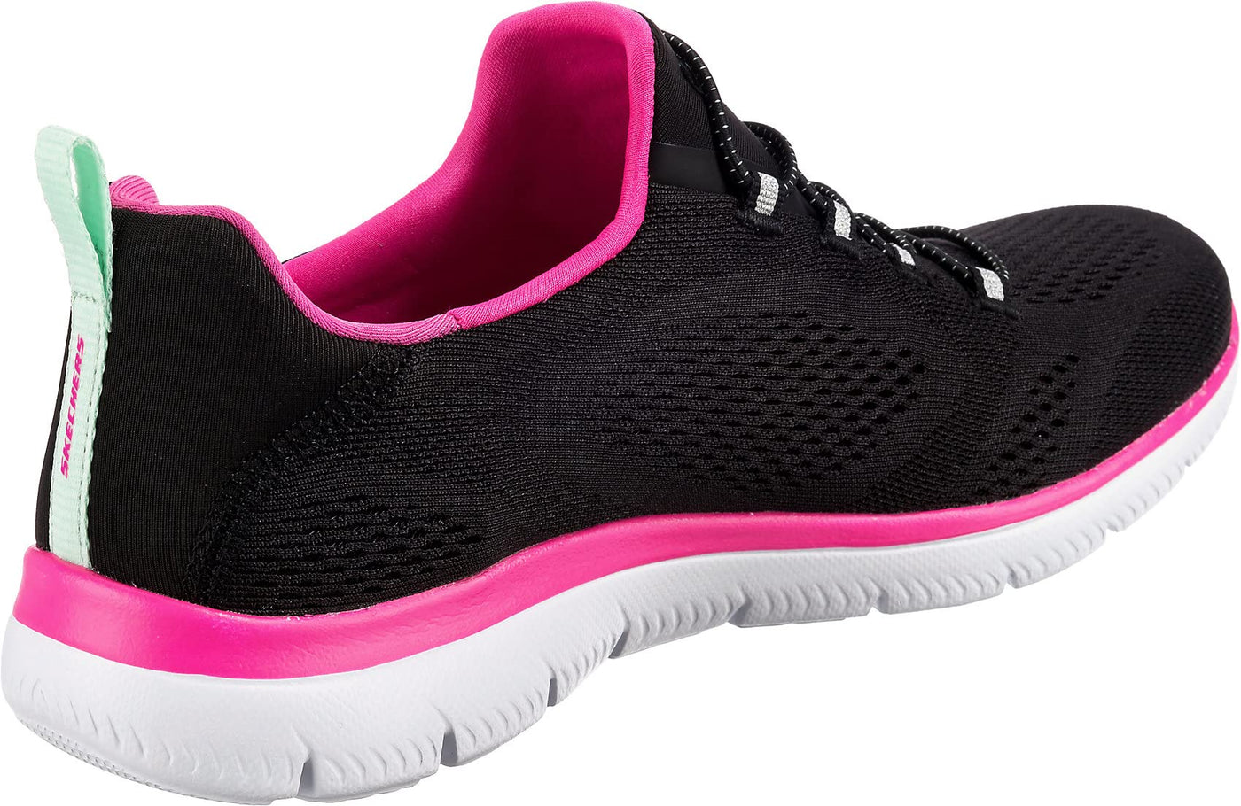 Skechers Sport Women's Women's Perfect Views Sneaker, BKHP=Black/Hot Pink, 7