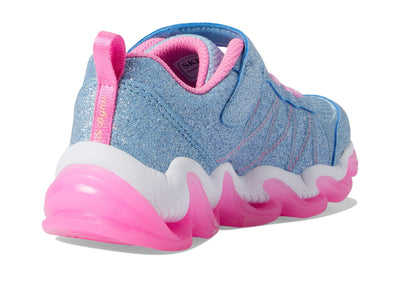 Skechers Girl's Sport Lighted - Hyper Surge 302330L (Little Kid/Big Kid) Light Blue/Pink 12 Little Kid M