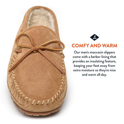 Sperry Men's Trapper Moccasin Slippers, 11, M, Cinnamon