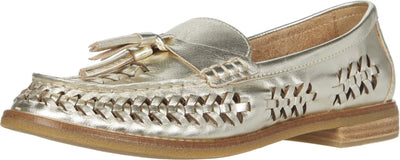 Sperry Seaport Penny PlushWave Woven Leather Platinum 8 M (B)