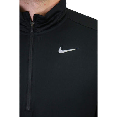 Nike Men's Dri-FIT Element Half Zip Running Top, Black/Reflective Silver, Medium