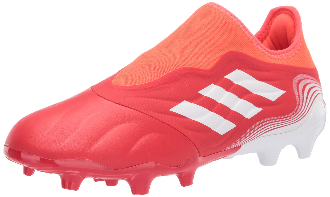 Adidas Men's Copa Sense.3 Laceless Firm Ground Soccer Shoe, Red/White/Solar Red, 7.5