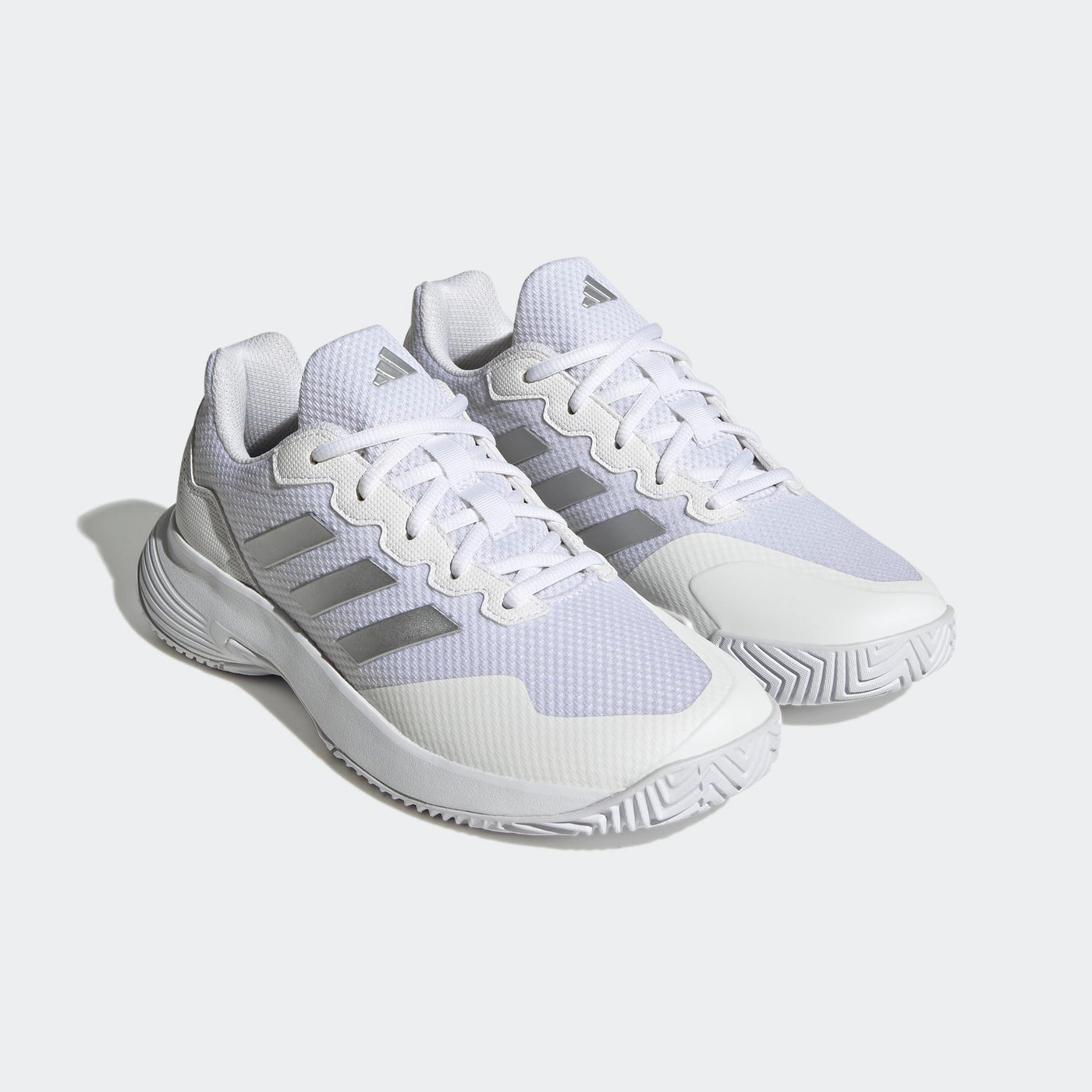 adidas Women's GameCourt 2 Sneaker, White/Silver Metallic/White, 6