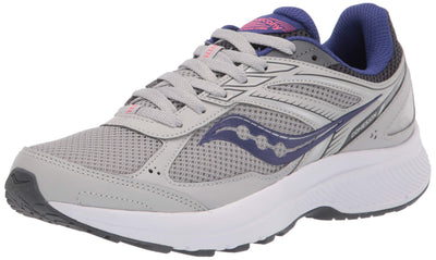 Saucony Women's Cohesion 14 Running Shoe, Grey/Purple, 8