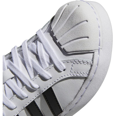 adidas girls StreetCheck Tennis Shoes, White-core Black, 3 Big Kid