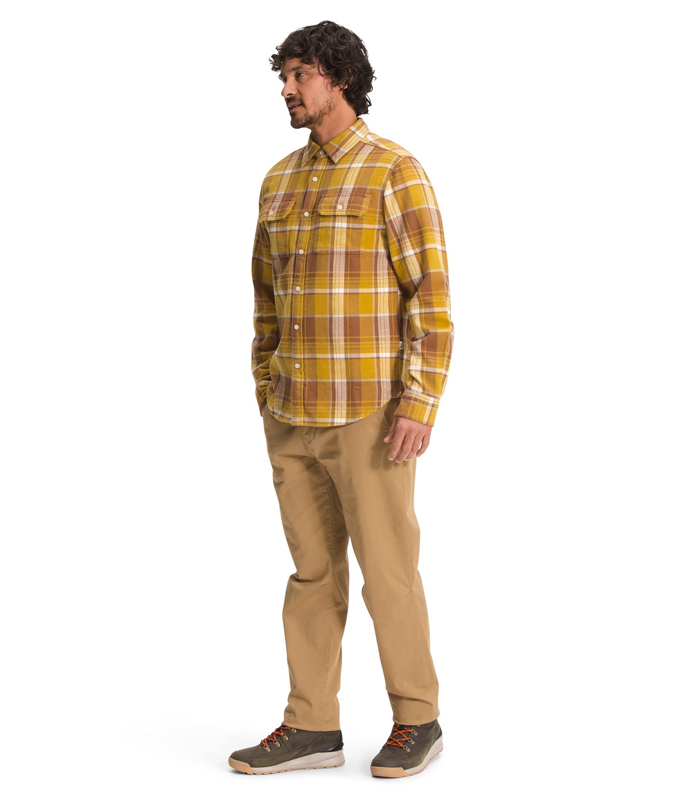 THE NORTH FACE Arroyo Flannel Shirt Arrowwood Yellow Large Half Dome Plaid XL