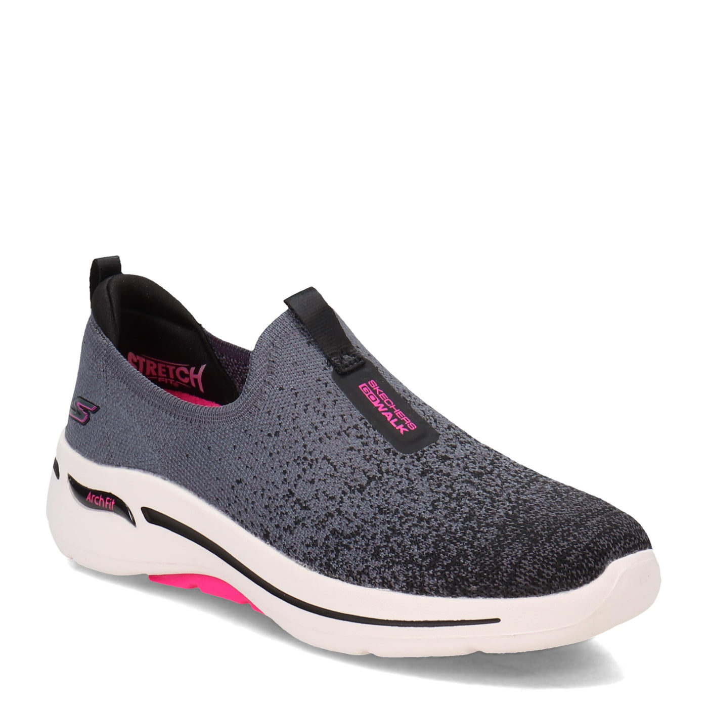 Skechers Go Walk Arch Fit - Lunar Views Black/Hot Pink 6.5 B (M)