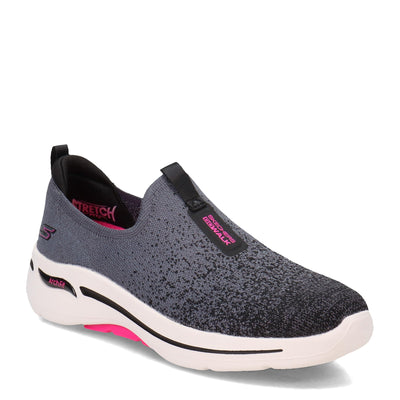 Skechers Go Walk Arch Fit - Lunar Views Black/Hot Pink 6.5 B (M)