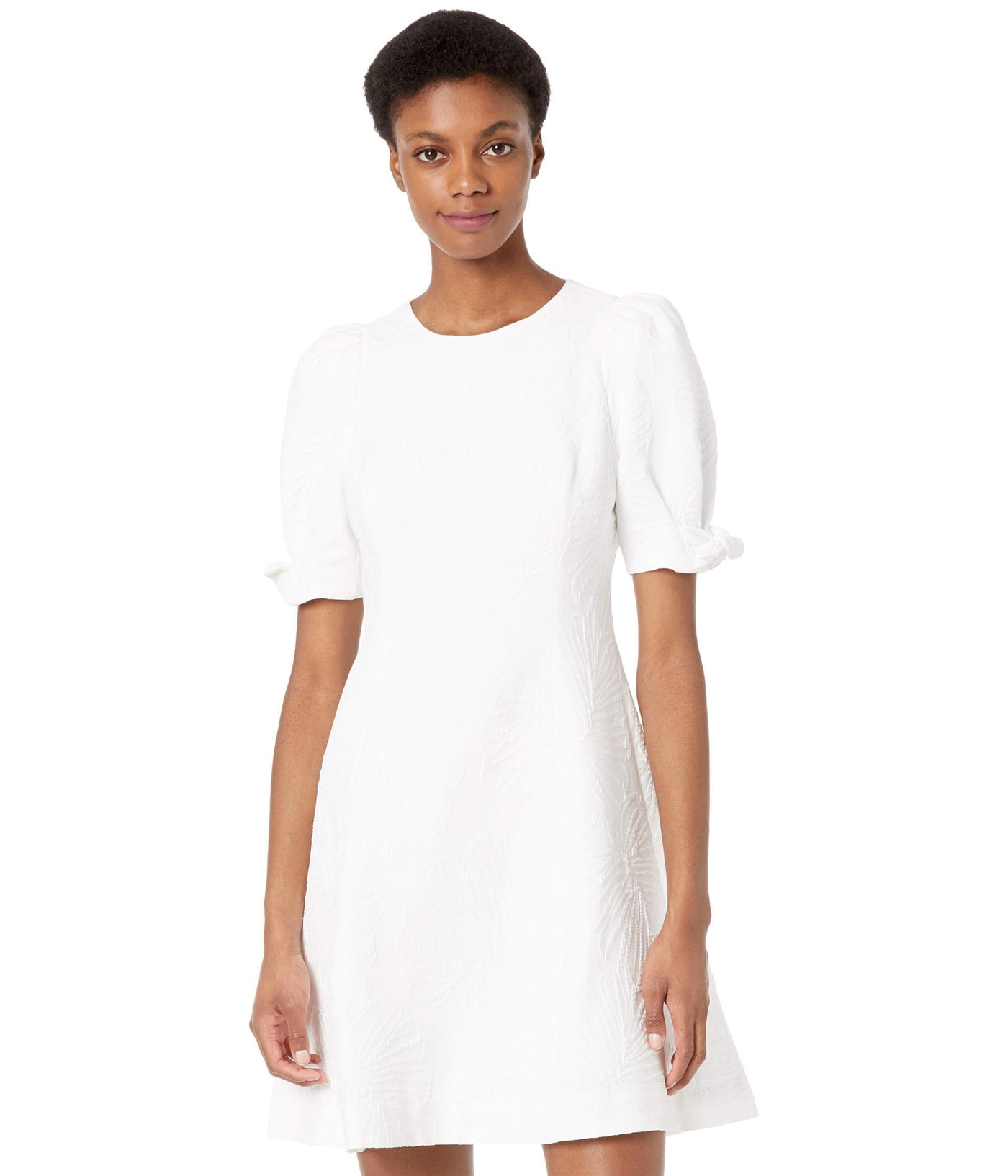 Lilly Pulitzer Damina Stretch Dress Resort White Who Let The Fronds Out Pucker Jacquard 16