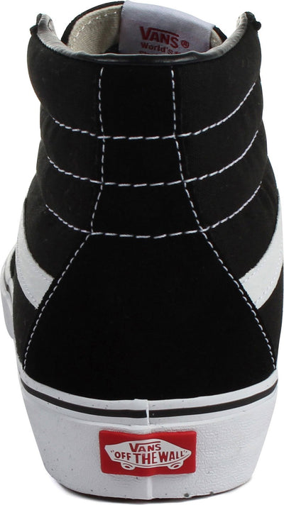 Vans Unisex Sk8-Hi Slim Women's Skate Shoe 11.5 Women/10 Men Black (Black/Black/White)