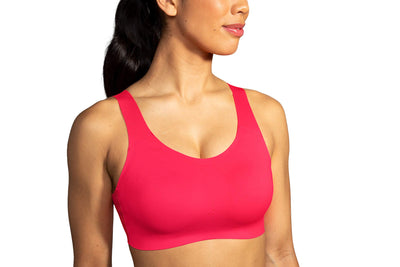 Brooks Dare Scoopback Women’s Run Bra for High Impact Running, Workouts and Sports with Maximum Support - Fluoro Pink - 38DD/E