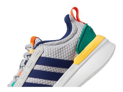 adidas Boy's Racer TR21 Running Shoes (Little Kid/Big Kid) Grey/Dark Blue/Court Green 3.5 Big Kid M