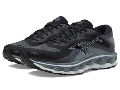 Mizuno Men's Wave Sky 7 Running Shoe, Black-Glacial Ridge, 12