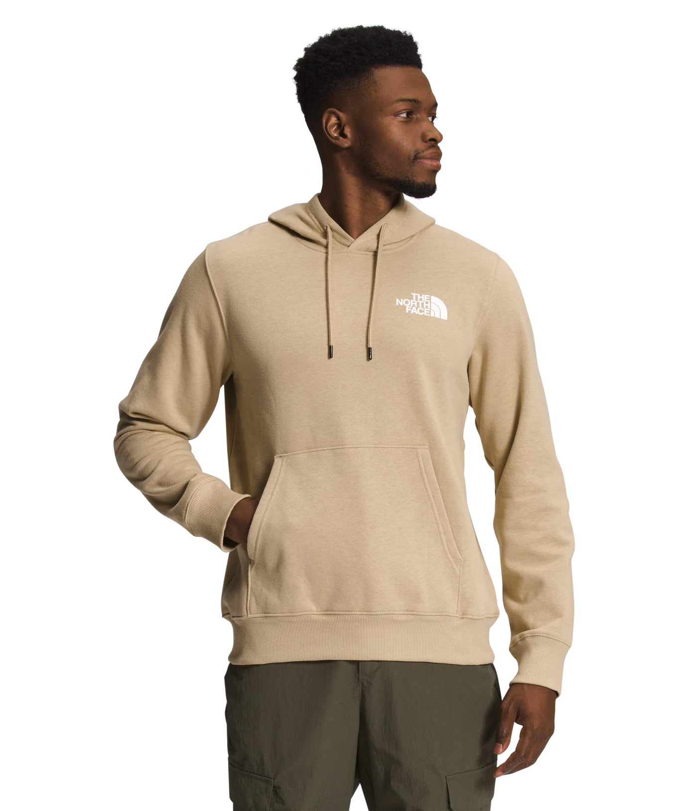 THE NORTH FACE Men's Box NSE Pullover Hoodie (Standard and Big Size) Large Khaki Stone/Military Olive Stippled Camo Print