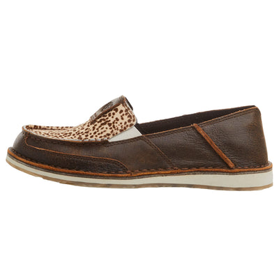 ARIAT Women's Cruiser Boat Shoe 8 Vintage Bomber/Cheetah Hair on