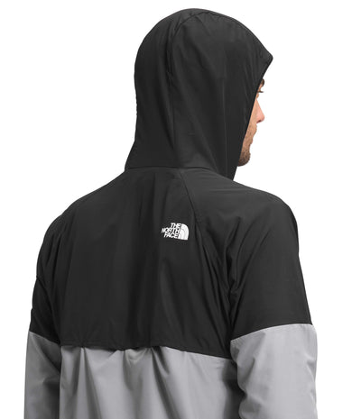 THE NORTH FACE Men's Flyweight Hooded Jacket, Meld Grey/TNF Black, XX-Large