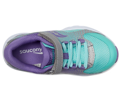 Saucony® Kids Velocer A/C Summer Shoes for Kids – Molded EVA Construction – Rubber Outsole (Little Kid/Big Kid) Mint/Purple 5 Big Kid W