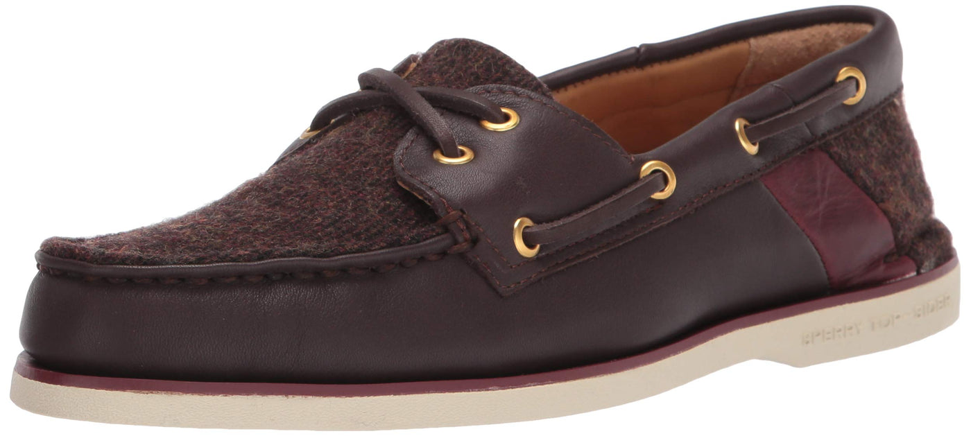 Sperry Men's Gold Cup Authentic Original Cross Lace Boat Shoe, Brown Tweed, 9.5