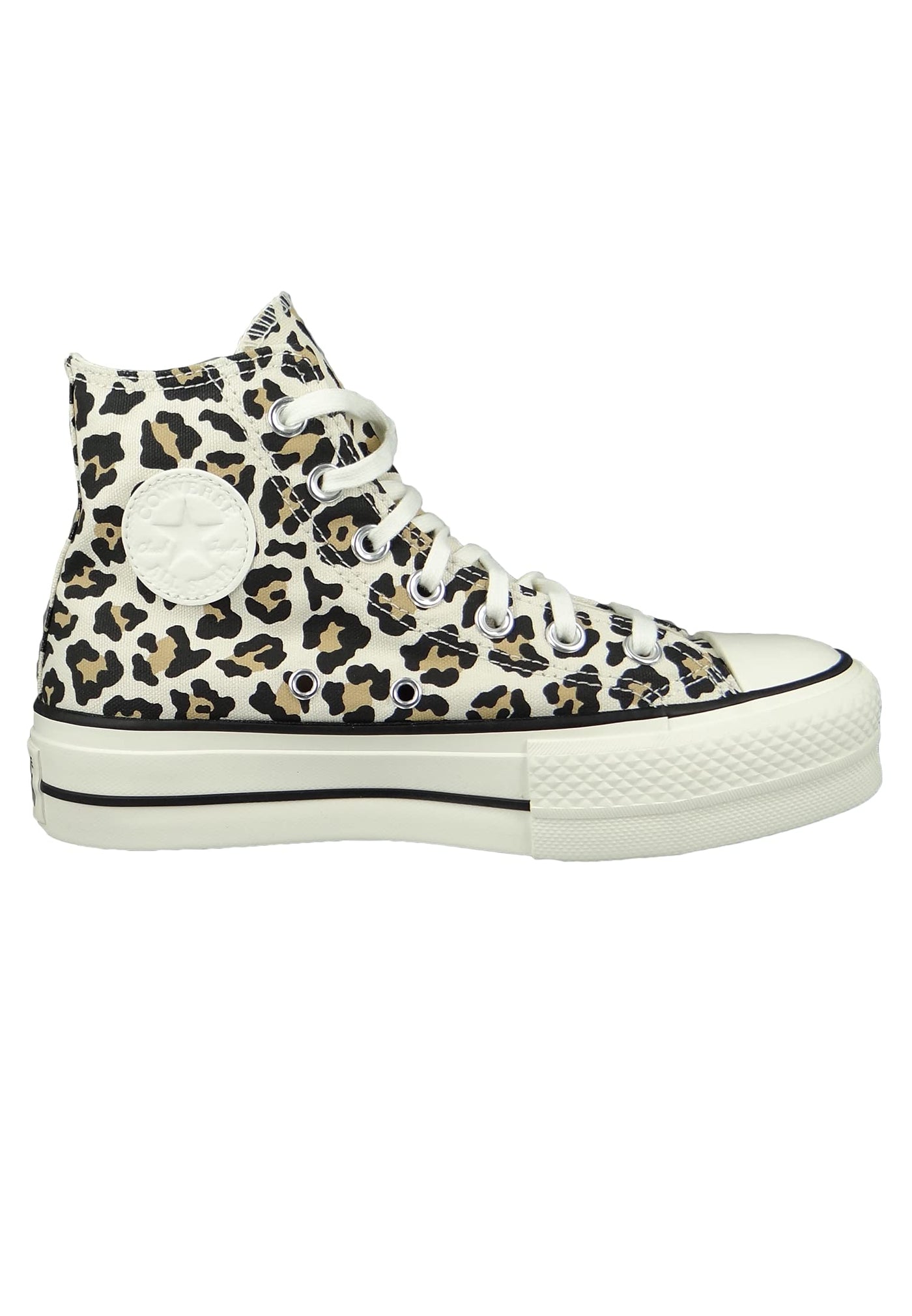 Converse Women's Chuck Taylor All Star Leopard Platform High Top Sneakers, Driftwood/Light Fawn/Black, 7 Medium US