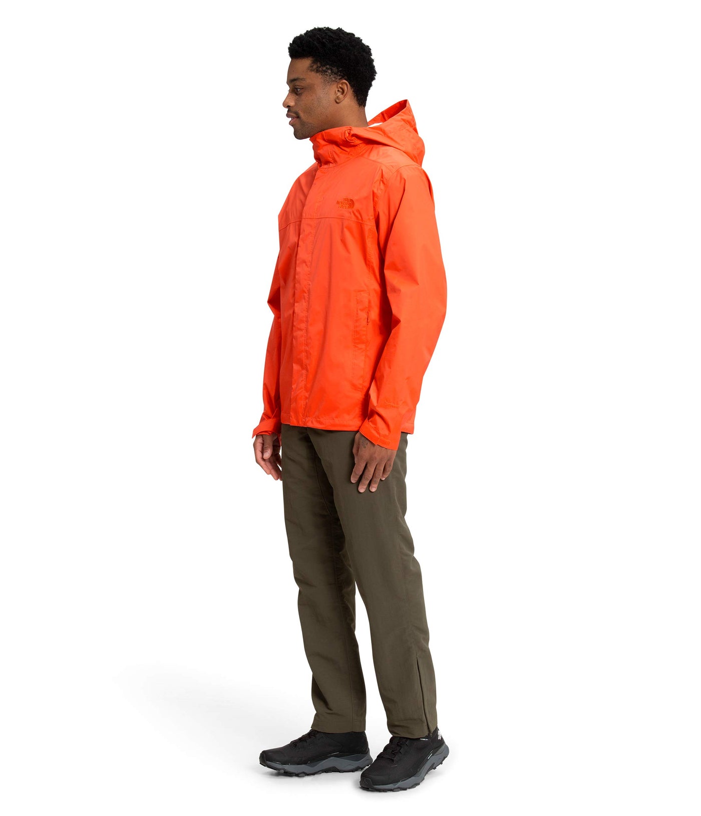 THE NORTH FACE Men’s Venture 2 Waterproof Hooded Rain Jacket, Flame, X-Large