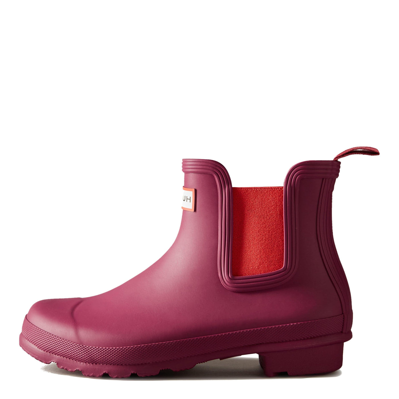 Hunter Original Women's Waterproof Chelsea Boot (Hayes Burgundy/Chill Red, US Size 7)