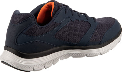 Skechers Men's Low-Top Trainer Sneaker, Navy Leather Mesh Pu Trim, 9