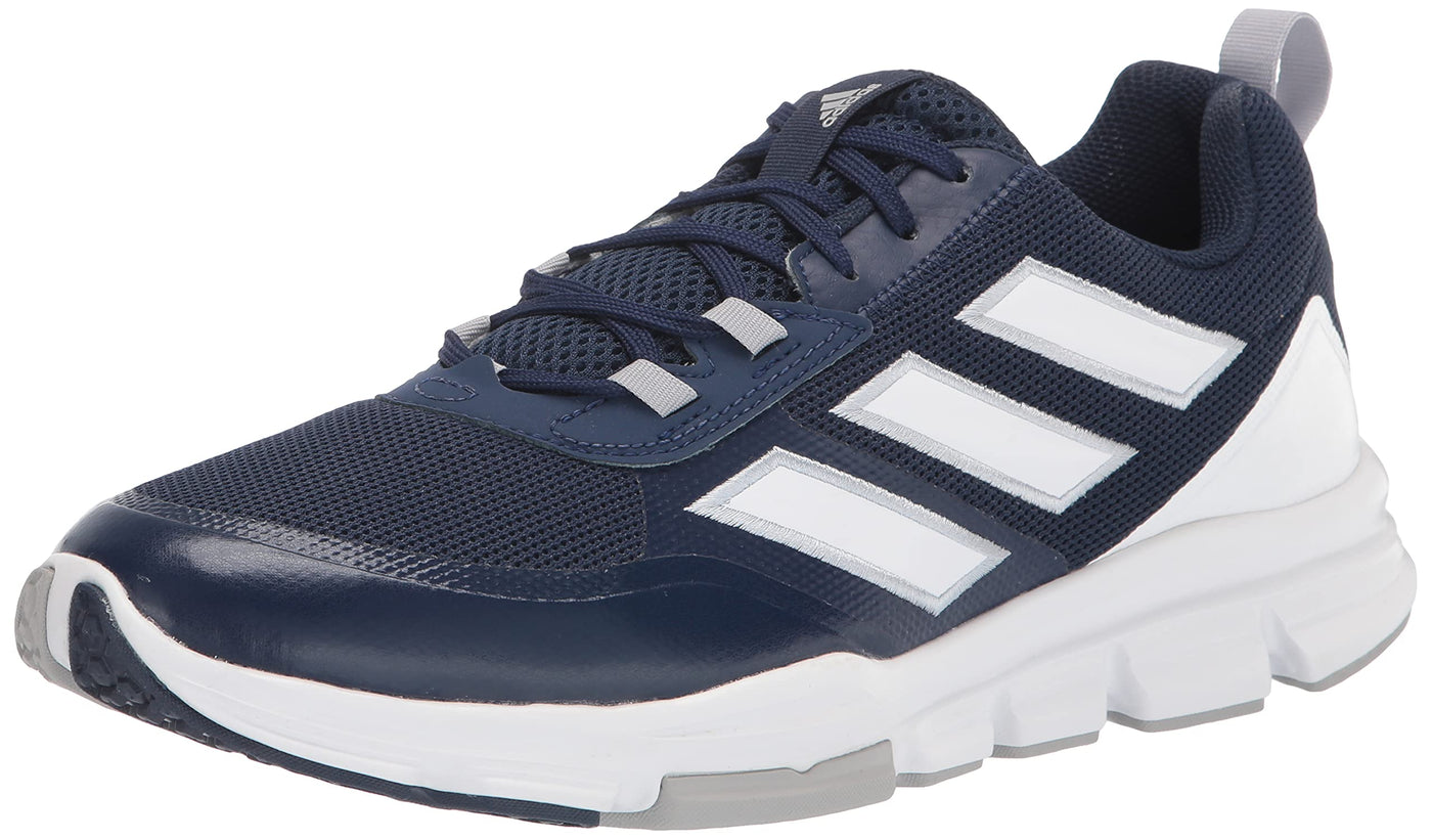 adidas Men's Speed Trainer 5 Baseball Shoe 13.5 Navy Blue/White/Silver Metallic