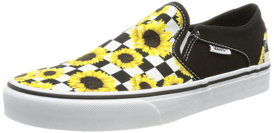 Vans Women's WM Asher Sneaker, Sunflower Checker Multi White, 8