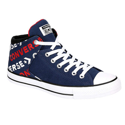 Converse Mens Unisex Chuck Taylor All Star Street Wordmark High Top Sneaker (Navy/Enamel Red/White, Numeric_11)