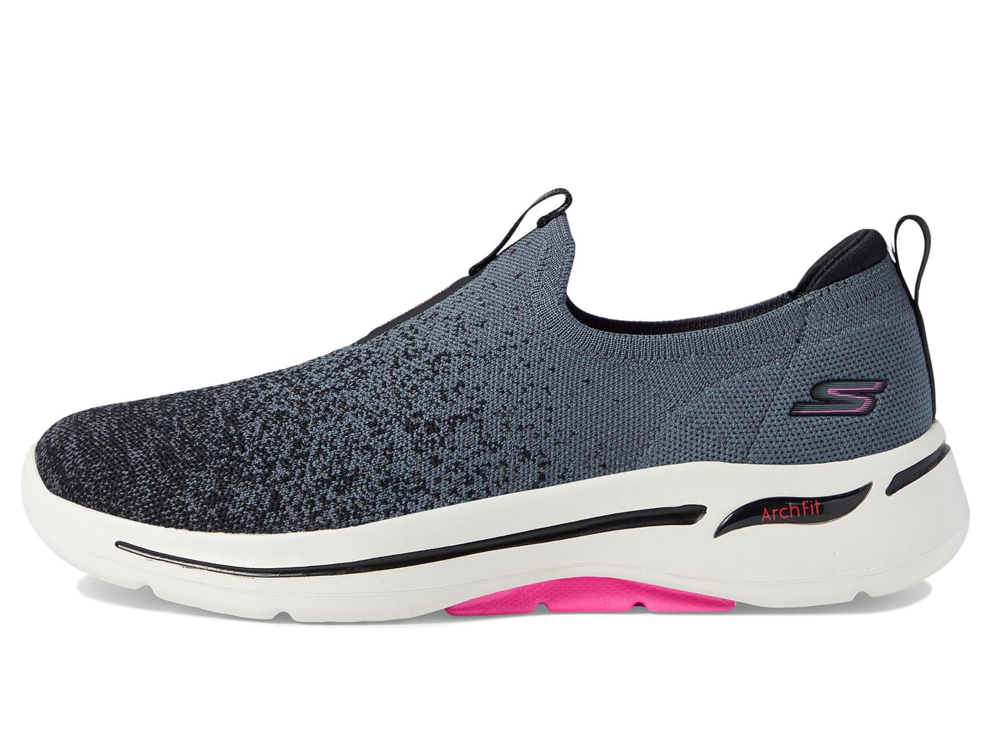 Skechers Go Walk Arch Fit - Lunar Views Black/Hot Pink 11 B (M)