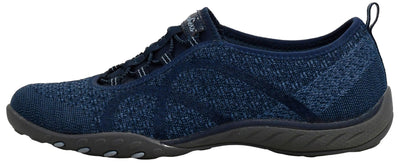 Skechers Women's Breathe-Easy-Fortuneknit Sneaker, Navy, 6.5 M US