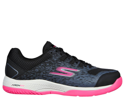 Skechers Women's Go Train Arch Fit Viper Court-Pickleball Sneaker 5 Black/Pink