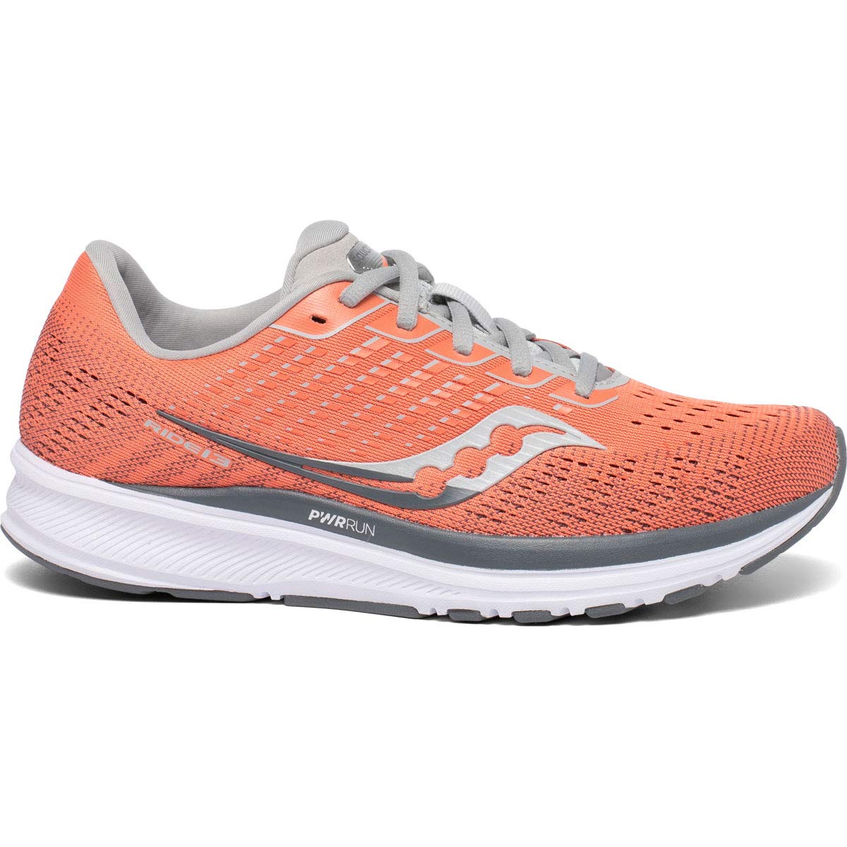 Saucony Women's Ride 13, Coral/Alloy, 11.5 Medium