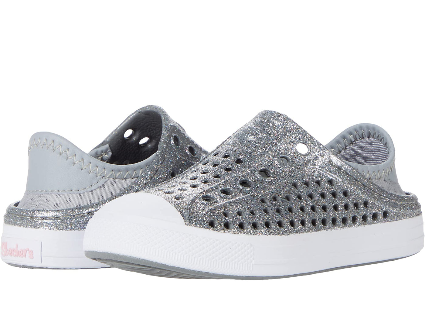 Skechers Girl's Foamies - Guzman Steps Glitter Mist 308005L (Little Kid/Big Kid) Silver 5 Big Kid M