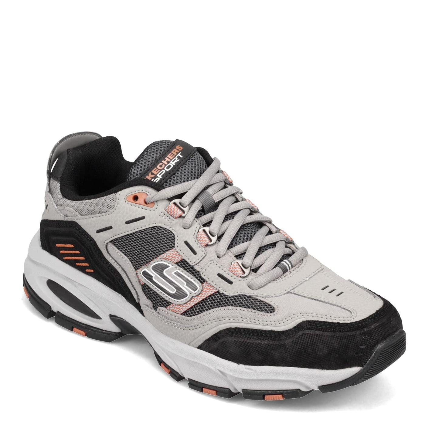 Skechers Men's Vigor 2.0 Nanobet Oxford, Gray/Orange, 10 2E US